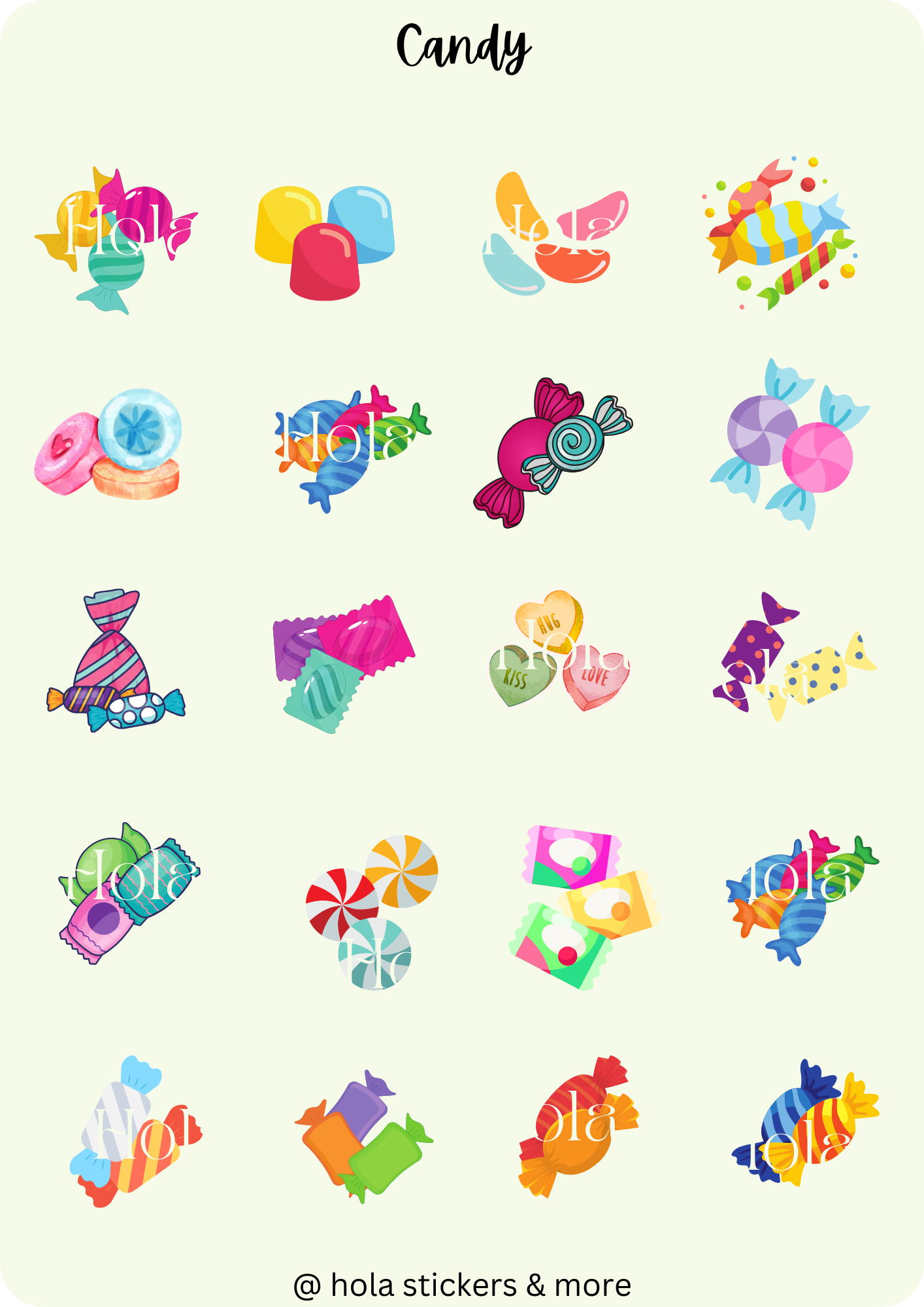 Candy sticker sheet
