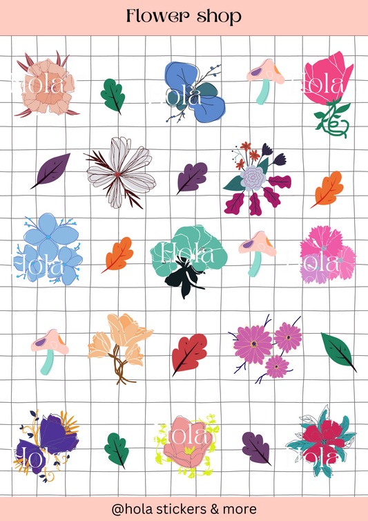 Flower Shop sticker sheet