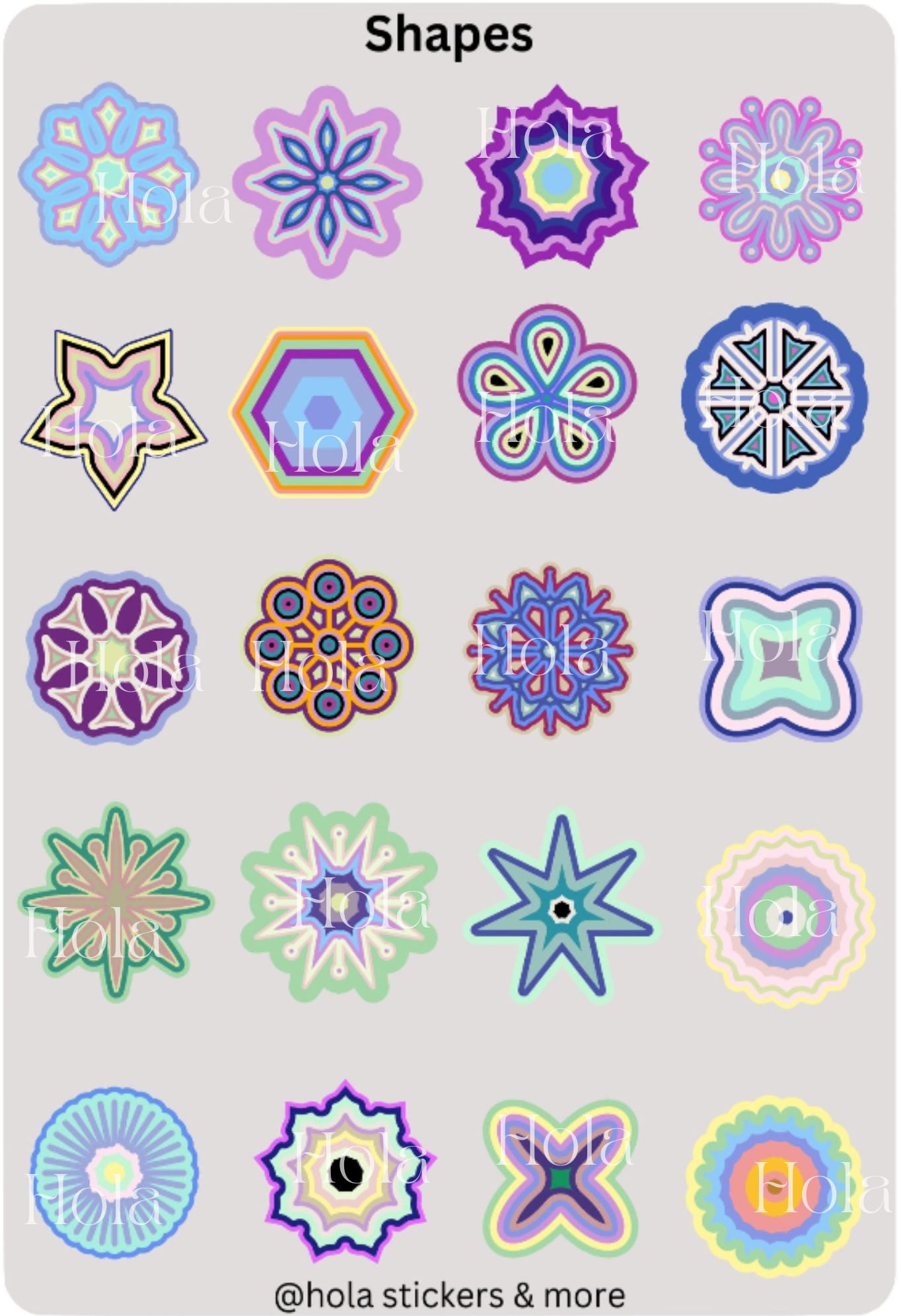 Shapes sticker sheet