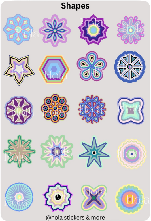 Shapes sticker sheet