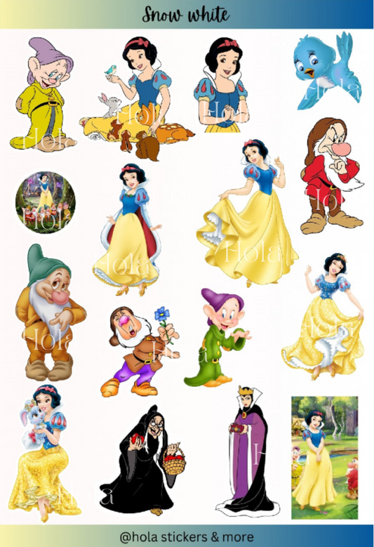 Snow white sticker sheet