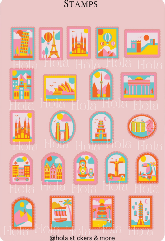 Stamps sticker sheet