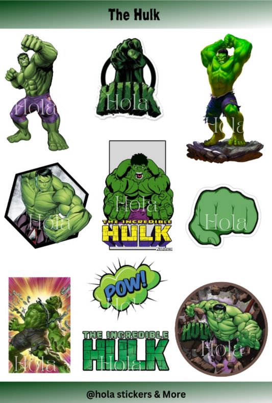 The Hulk sticker sheet