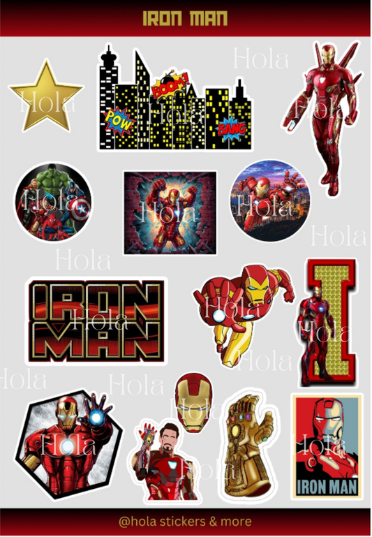 Iron man sticker sheet