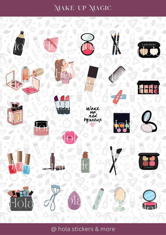 **"Glam in a Snap: Makeup Sticker Sheet"**